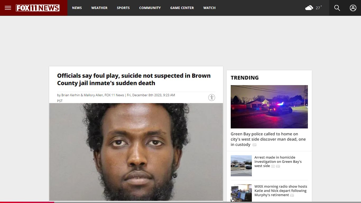 Probe begins on Brown County jail inmate's sudden death
